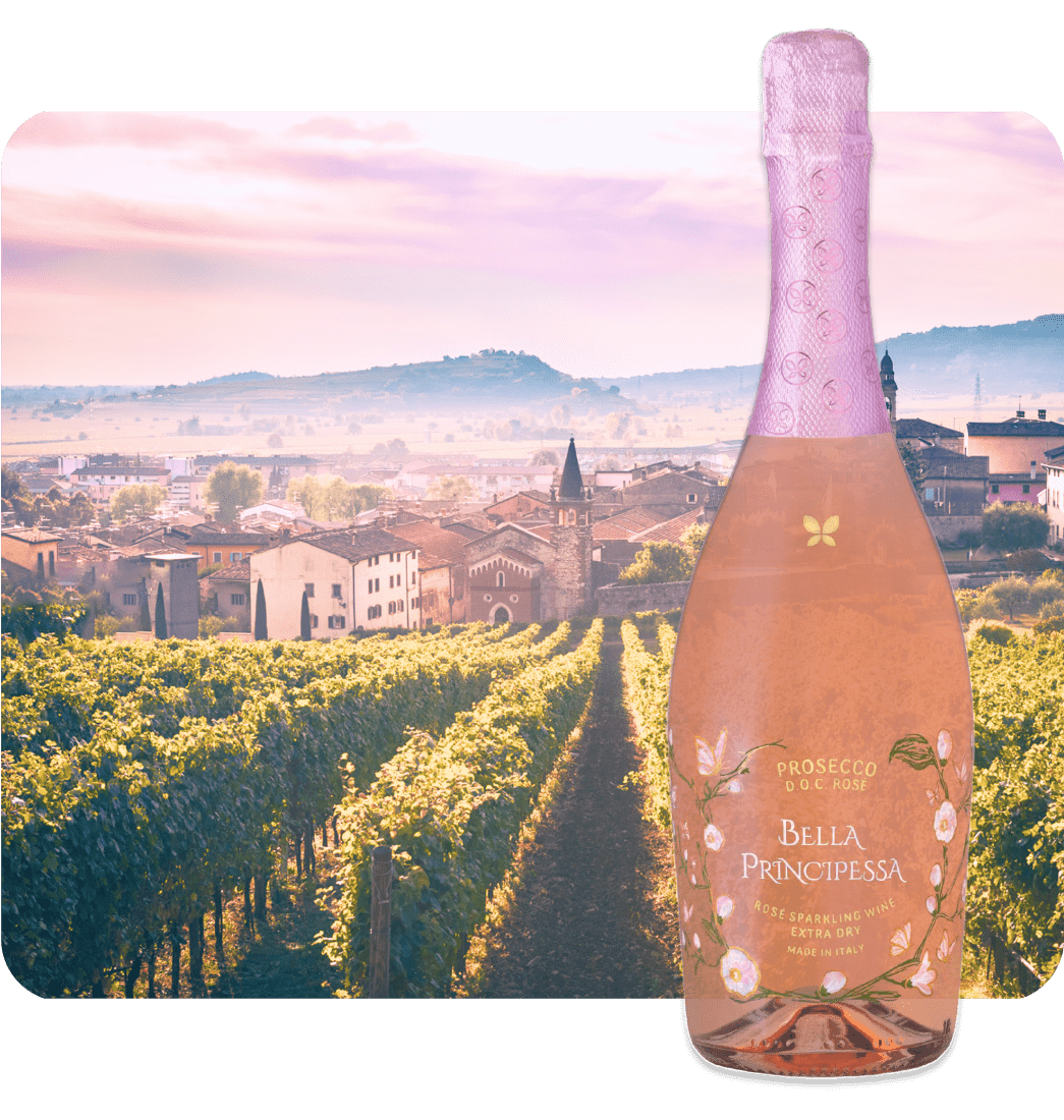 HERSTELLUNG: Unser Prosecco Rose – handverlesene Raboso- und Glera-Trauben aus den Prosecco Hills.